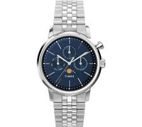 Timex Marlin Moon Phase TW2W51300 Montre 40 mm pour Homme, avec Bracelet en Acier Inoxydable et Cadran Bleu