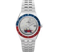 Timex Peanuts Q GMT - Car Stainless Steel Case and Bracelet 38mm case men Watches silver taille: ONE SIZE