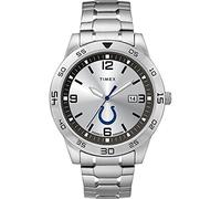 Timex Men's x NFL Citation 42mm Indianapolis Colts with Stainless Steel Silver Analog Watch