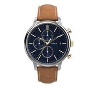 TIMEX Montre à affichage analogique 'Chicago City' champagne / bleu nuit / caramel / argent, Taille One Size