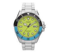TIMEX Montre à affichage analogique ' Harborside Coast ' bleu / vert / noir / argent, Taille One Size