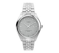 Timex Main Street Montre pour hommes, 42 mm, bracelet en silicone rouge, cadran noir, boîtier noir TW5M61000