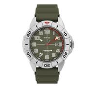 TIMEX Montre à affichage analogique olive / rouge / argent, Taille One Size