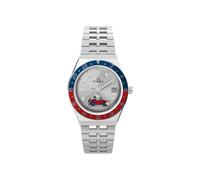 TIMEX Montre à affichage analogique pétrole / rouge sang / argent, Taille One Size