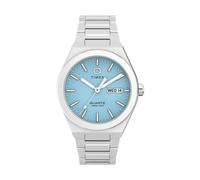 TIMEX Montre à affichage analogique 'Q Timex® Continental Day and Date' bleu clair / argent, Taille One Size