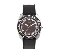 TIMEX Montre à affichage analogique 'Q Timex Reissue 1971 Velocity' rouge / noir / argent / blanc, Taille One Size