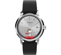 TIMEX Montre à affichage analogique 'Timex Marlin® Automatic x Peanuts Snoopy Flying Ace' marron / rouge / noir / argent, Taille One Size