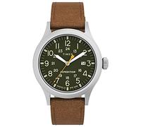 Timex Men's Expedition Scout 40mm Quartz Leather Strap, Brown, 20 Casual Watch (Model: TW4B230009J)