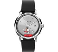 TIMEX Montre à affichage analogique 'Timex Marlin® Automatic x Peanuts Snoopy Flying Ace' marron / rouge / noir / argent, Taille One Size