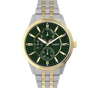 Timex Montre Chicago 45 mm pour homme - Bracelet bicolore - Cadran vert - Boîtier bicolore