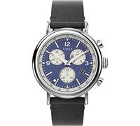 Montre Homme TIMEX STANDARD TW2V71100 Chrono Cuir Noir Bleu INDIGLO