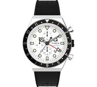 Timex Q Timex 3 Time Zone Chronograph men Watches black|silver taille: ONE SIZE