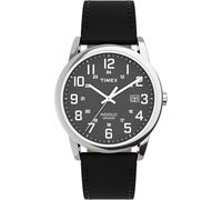 Timex Montre classique pour homme Easy Reader 38 mm - Bracelet noir - Cadran noir - Boîtier argenté