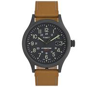 Timex Men's Expedition Scout Solar 40mm Quartz Leather Strap, Beige, 20 Casual Watch (Model: TW4B247009J)