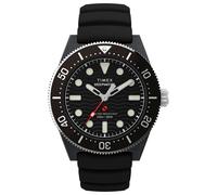 Timex Montre Deep Water TW2Y02200 Quartz analogique Homme Argenté - Caoutchouc noir, 20 bar