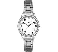 Timex Montre Easy Reader 30 mm pour Femme avec Cadran Blanc et Bracelet en Acier Inoxydable argenté TW2U40400