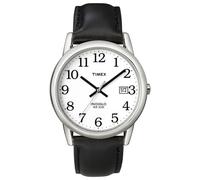 Timex Montre Easy Reader Indiglo (35 Mm) Cadran Blanc / Bracelet En Cuir T2H281