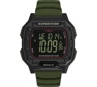 Timex Montre Homme Expedition Ridge 43mm Quartz Numérique - Bracelet Silicone Vert et Boîtier Noir TW4B34500