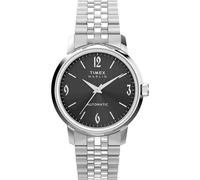 Timex Montre Homme Marlin 40 mm - Bracelet à maillons en Acier Inoxydable à dégagement Rapide Cadran Noir boîtier en Acier Inoxydable