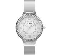 Timex Montre Main Street 29 mm pour femme - Bracelet argenté - Cadran nacré - Boîtier argenté