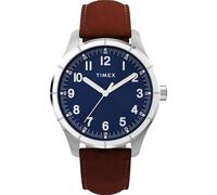 Timex Montre Main Street 42 mm pour Homme, Marron/Bleu/argenté