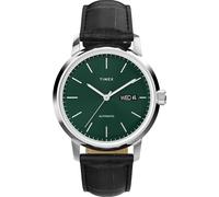 Timex Montre Marlin 38 mm pour homme - Bracelet noir - Cadran vert - Boîtier en acier inoxydable