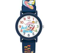 Timex Montre Mixte Peanuts Just Beachy 36 mm - Bracelet en Silicone Bleu, Cadran Blanc, boitier Bleu TW2V78600