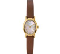 Timex Montre pour femme Cavatina 18 mm - Bracelet marron - Cadran nacré - Boîtier doré