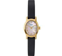 Timex Montre pour femme Cavatina 18 mm - Bracelet noir - Cadran nacré - Boîtier doré, noir