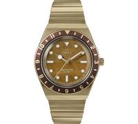 Timex Montre pour femme inspirée des plongeurs de 36 mm - Bracelet d'extension doré, cadran marron, boîtier doré