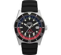 Timex Montre pour homme Deep Water Reef 41 mm, Noir/acier inoxydable/noir/rouge, Décontracté
