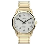 Timex Montre pour homme Easy Reader de 40 mm - Bracelet d'extension doré, cadran blanc, boîtier doré, doré