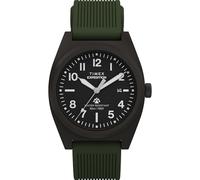 Timex Montre pour homme Expedition Capstone 39 mm - Vert 2 pièces à dégagement rapide Cadran noir Boîtier en métal