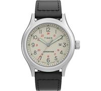 Timex Montre pour Homme Expedition North Sierra - Bracelet Noir, Cadran crème, boîtier en Acier Inoxydable, Noir, Classique
