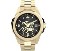 Timex Montre pour homme Fortnite Essex 45 mm - Bracelet doré, cadran noir, boîtier doré