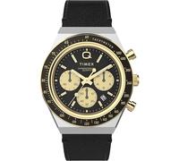 Timex Montre pour homme inspirée des plongeurs 40 mm - Bracelet noir, cadran noir, boîtier bicolore