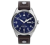 Timex Montre pour Hommes Quartz avec Un Bracelet en Cuir Pan Am