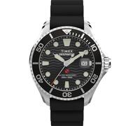 Timex Montre Deep Water Meridian – Quartz analogique 44 mm 20 ATM Argenté Homme