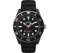 Timex Montre Deep Water TW2Y02200 Quartz analogique Homme Argenté - Caoutchouc noir, 20 bar