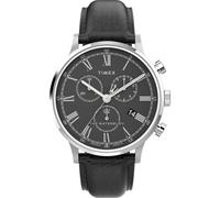 Timex Montre Waterbury Classic – Quartz chronographe, acier & cuir noir, TW2U88300