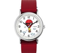 Timex Montre Rouge Analogique Unisexe Peanuts Weekender TW2Y11700
