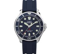 Timex Montre unisexe Deepwater Meridian 200 38 mm - Cadran bleu deux pièces à dégagement rapide boîtier en acier inoxydable