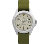 Timex Montre Unisexe Expedition Field 36 mm - Cadran Vert - Boîtier argenté, Vert/argenté/Naturel, Champ