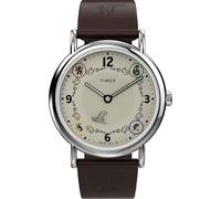 Timex Montre unisexe Harry Potter x Weekender Maison Serpentard 38 mm - Cadran marron deux pièces Crème/boîtier argenté
