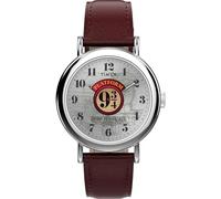 Timex Montre unisexe Harry Potter x Weekender Plate-forme 9 3/4 37 mm - Rouge 2 pièces à dégagement rapide Cadran argenté Boîtier argenté