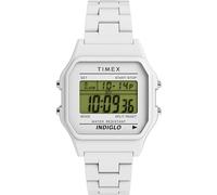 Timex Montre unisexe T80 36 mm - Bracelet blanc cadran numérique boîtier blanc, blanc