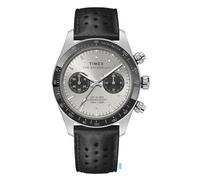 Timex Montre Chronographe Waterbury Heritage Homme Argenté Bracelet Cuir Taille ONE SIZE