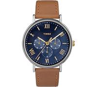 Timex Southview Montre Multifonction avec Bracelet en Cuir 41 mm, Bleu Clair, Taille Unique, Moderne