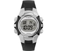 Timex Sport Montre unisexe, 33 mm, bracelet en résine noir, cadran numérique, boîtier argenté TW5M61300
