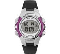 Timex Sport Montre unisexe, 33 mm, bracelet en résine noir, cadran numérique, boîtier noir TW5M62700